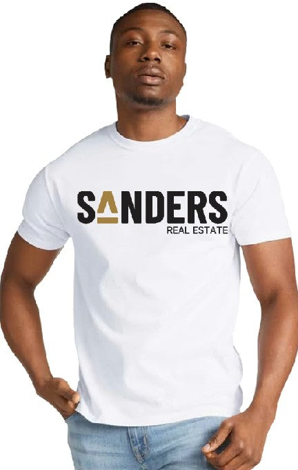 White Comfort Tee Sanders Logo Mens Short Sleeve