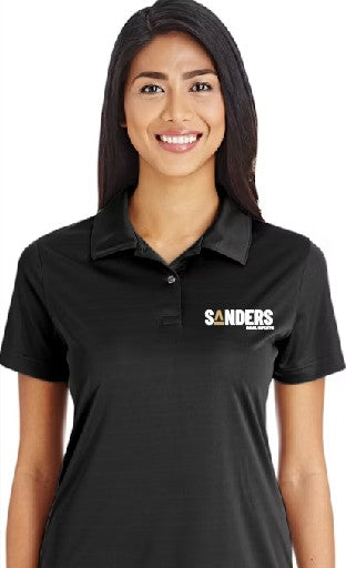 Polo Collared Women's Shirt Black Short Sleeve