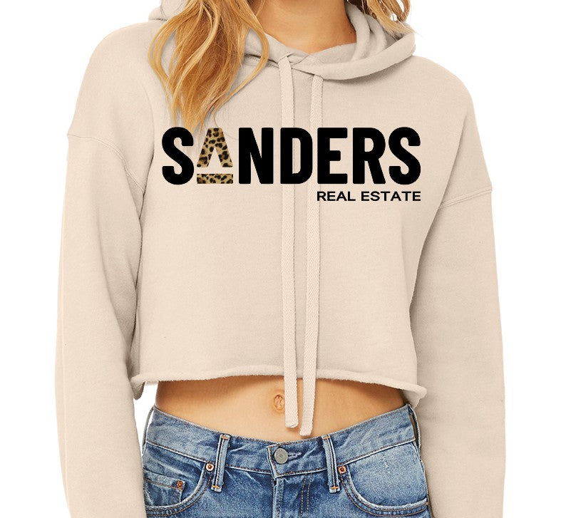 Cropped Hoodie - Beige  - Leopard